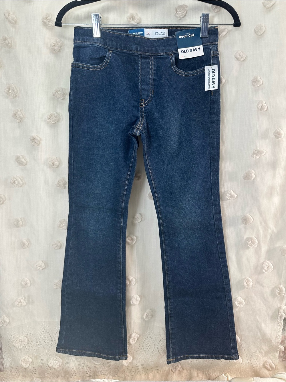 NWT Old Navy Girls’ Dark Blue Boot-Cut Jeans Size Large (10/12) - Picture 1 of 5